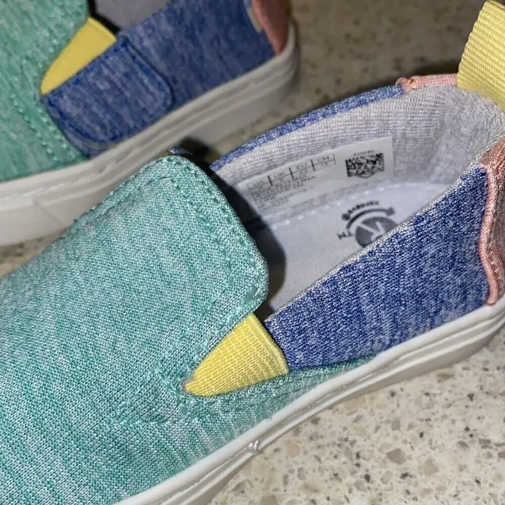 Toms Luca Mint Multi Repreve Melange Knit Shoes for Kids